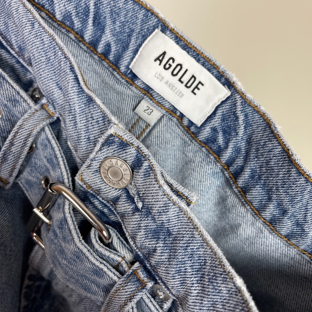 Agolde Light Blue High-Rise Paperbag Jeans - Picture 13 of 14